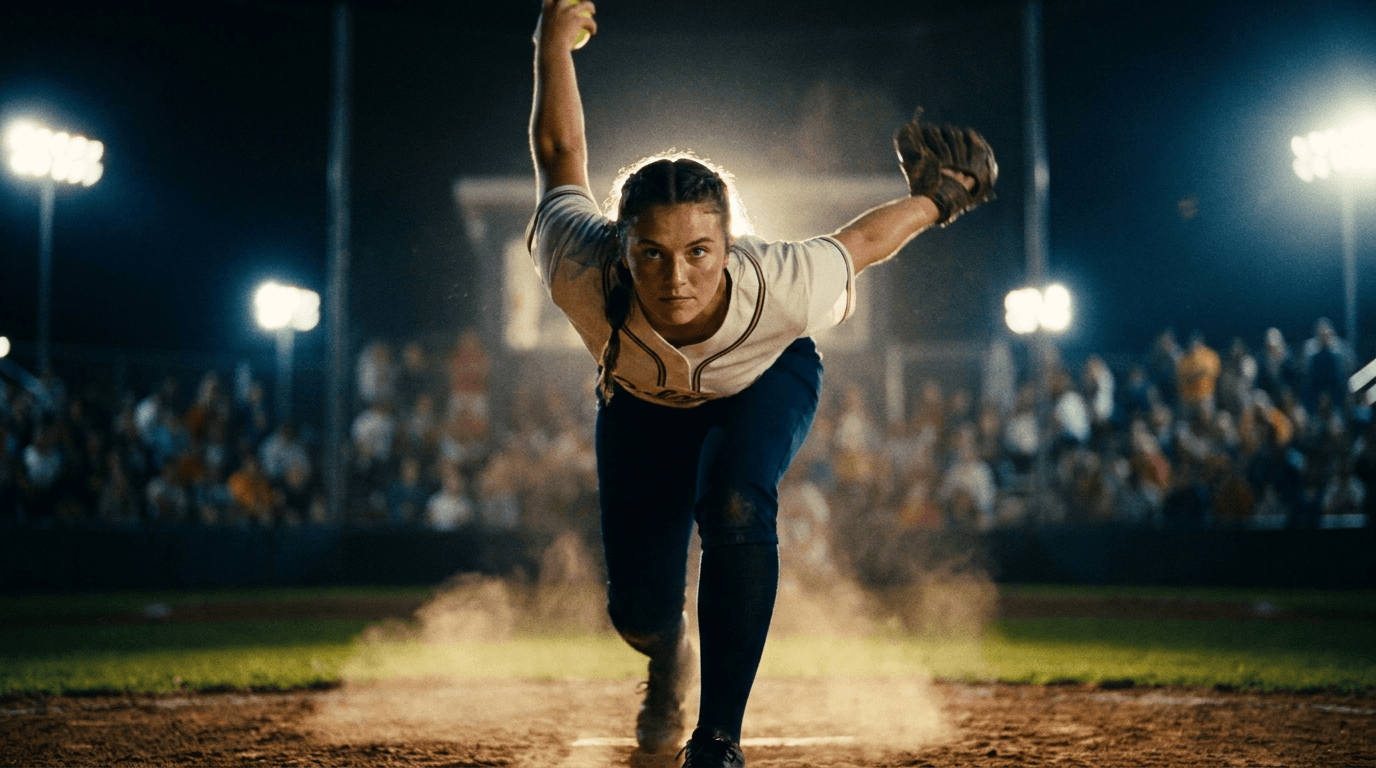 Softball action