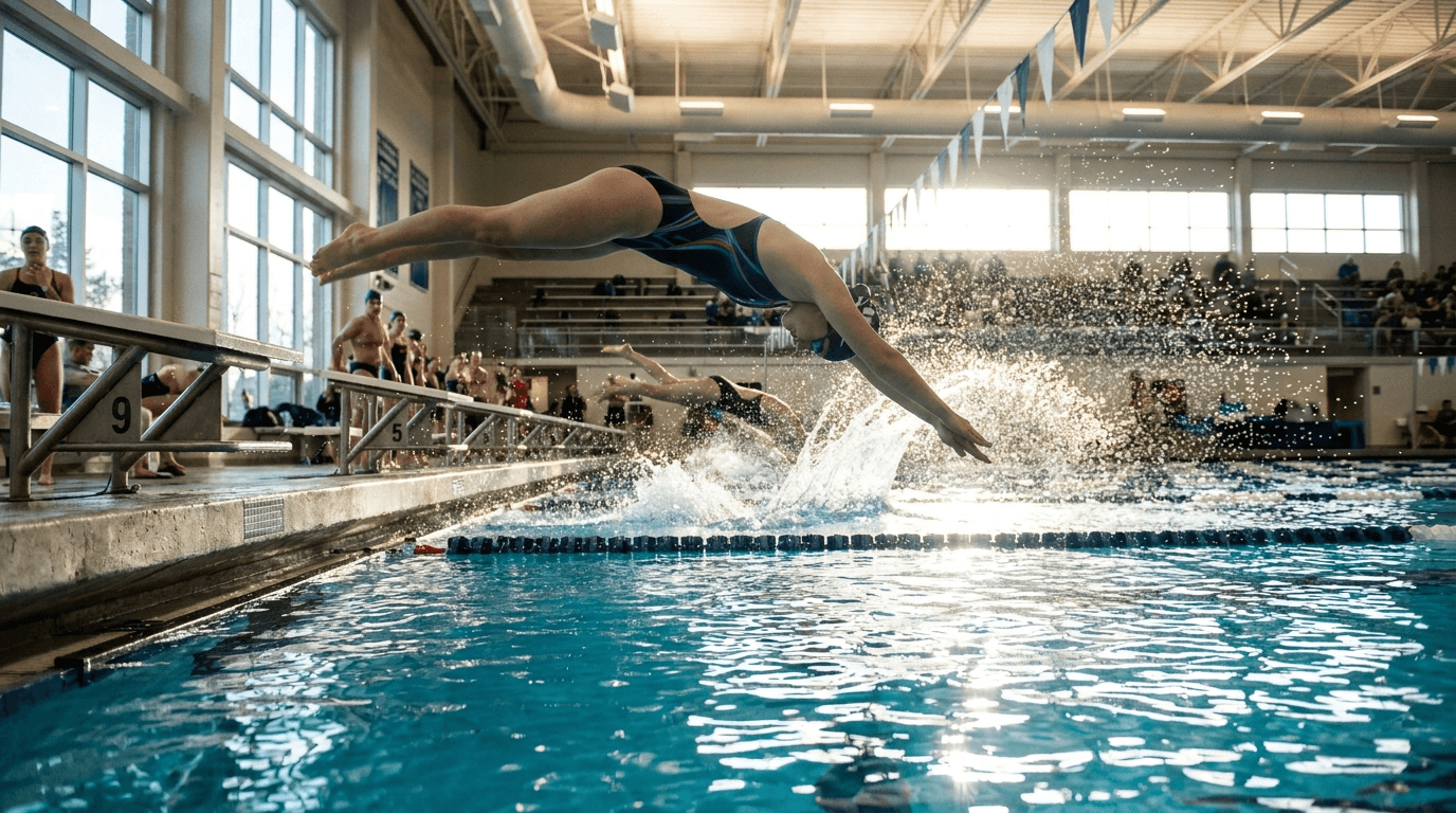 Swimming action